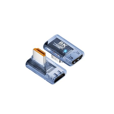 UHD hun-til-han højrevinklet HDMI 2.1 adapter, 8K@60Hz, ABS, 90° vinklet, pakke med 3 Blue
