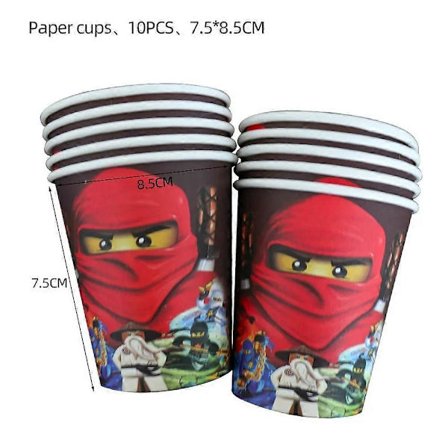 Födelsedag Ninja Tema Festtillbehör Servis Tallrik Mugg Servetter Bordsduk Dekorationer Banner Ballong För Pojkar