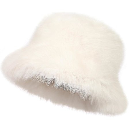 Dames Fuzzy Bredrand Faux Fur Spandau Hat Vintervarmer Fiskerhue Premium (FMY)