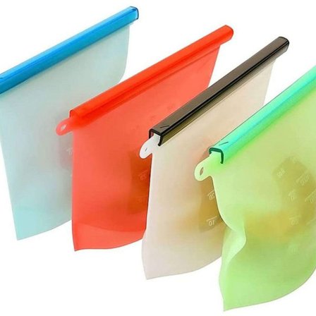 Genanvendelige silikone fødevareopbevaringsposer, lufttæt forsegling