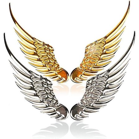 Bilstickere, 4 stk Metal 3D Vinger Bilsticker Ængelvinger Bil Logo Sticker...