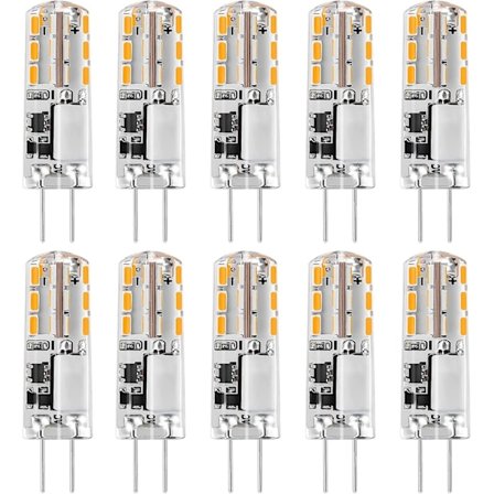 G4 LED-lampor 12v AC/DC Varmvitt 3000k 120lm,2w,15-20w G4 Halogen Jc Typ Bi-pin Ersättning Kapsel Energisparande, Ej Dimbar Ljus(10 st