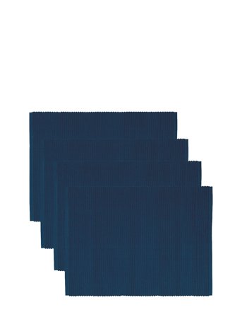 Uni Place Mat Rib 4-Pack Navy LINUM