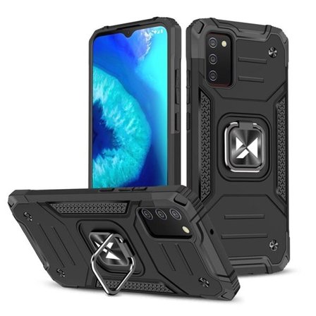 Wozinsky Ring Armor tufft hybridfodral + magnetisk hållare för Samsung Galaxy A03s svart