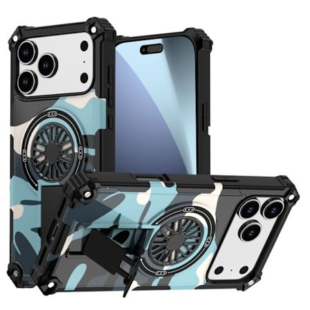 iPhone 17 Pro Max Camouflage Kickstand Rotating Shaft MagSafe Skal