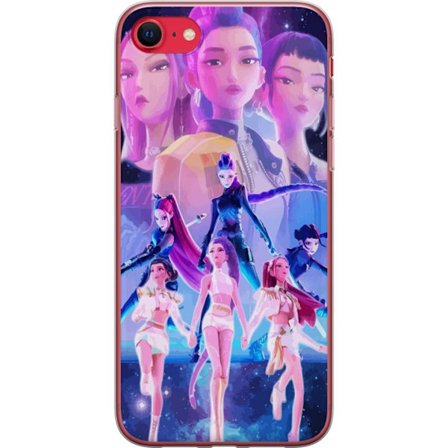 Yhteensopiva Puhelinkuori Apple iPhone SE (2020) K-pop-inspiroinut tulevaisuutta ennakoiva tyttöryhmä neonvaloissa ja kosmisessa sci-fi-esiintymisla
