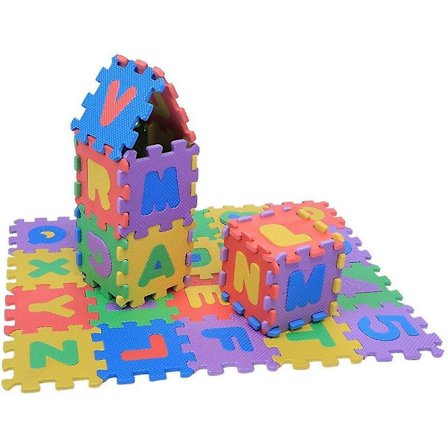 36 stk baby lekematte puslespillmatte tall og bokstaver skum puslespillmatte barnerom leker for baby jente gutt 0-18 måneder