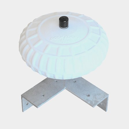 Fortøjningshjul Dock Edge Dock Wheel Ø23 cm, 90° beslag i galvaniseret stål, hjul i blød plast