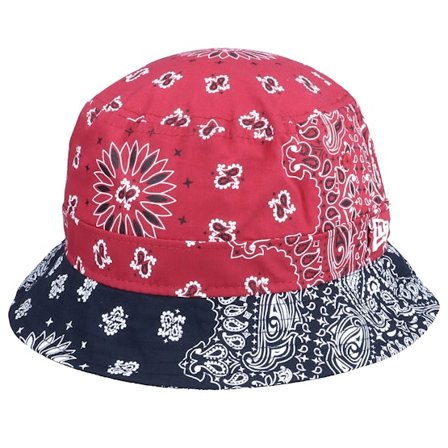 New Era - Rød bucket Hat - Womens Paisley Red/Navy Bucket @ Hatstore