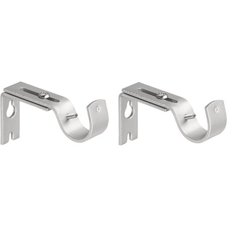 2-pack Universal Gardinstångsbeslag - Silver, Justerbar Vägg B