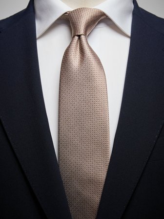 John Henric Men's Beige Structure Tie Silk Size 7,5