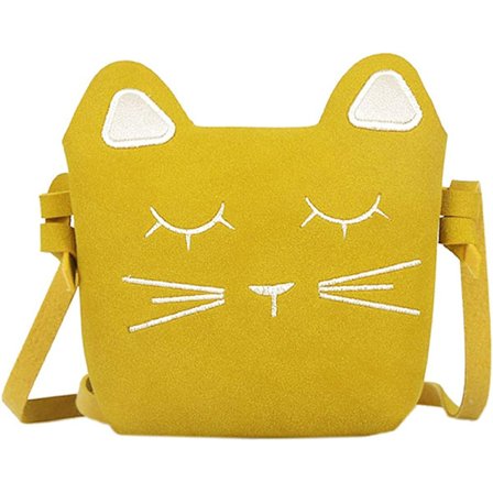 Katt Liten Jente Skulder Bag (Gul), Søt Katt Ører Messenger