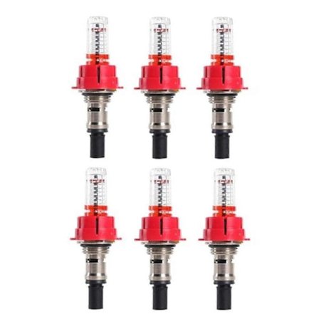 6 stk. flowmåler til gulvvarmefordeler, visuel flowovervågningsregulator til gulvvarme