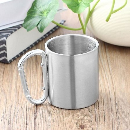 Termoskopp med karabinkrok i rustfritt stål for vann, te og kaffe