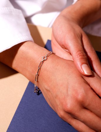 Design Letters Ruth Large Chunky Charm Lock Bracelet, Silver - Silver - ONE SIZE