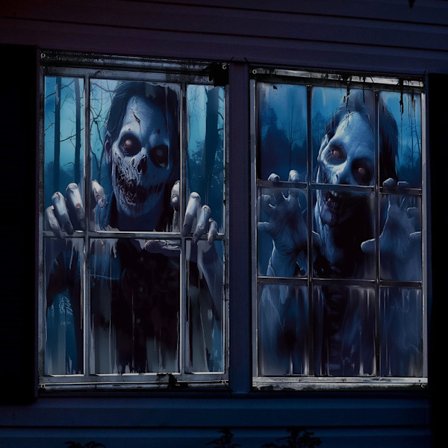 Halloween dekorative gardiner for utendørs innendørs hage inngangsdør, 120 x 80 cm Halloween utendørs vindusdekorasjon dørdekorasjon skrekkfest