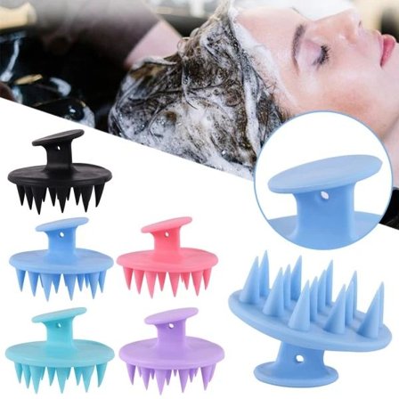 Huvudskrubb Schampo Borste Hår Hårbotten Massage Kam Tvätta Mjuk Grön