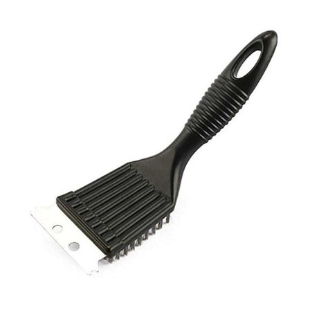 Grillbørste i rustfritt stål, stålbørste, rengjøringsverktøy med skrape