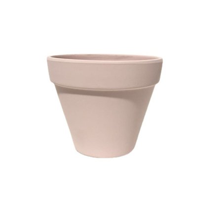 Rund kruka - Lätt inomhus- och utomhuskruka i plast med dräneringsplugg, rustikt sten