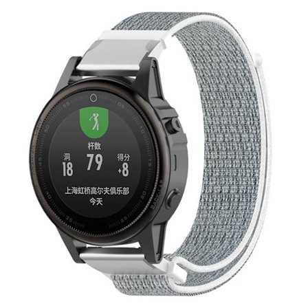 Garmin Fenix 5S velcro nylon - hvid / grå
