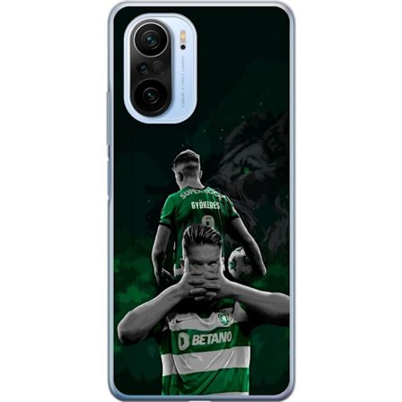 Yhteensopiva Puhelinkuori Xiaomi Mi 11i Neonmotiivi, jossa teksti "Gaming is in my DNA" sinisenä ja punaisena tiiliseinällä, jossa loistava DNA-spiraa