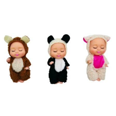 3 kpl 5-tuumainen 13 cm:n nukkuva nukkesetti - PVC-muovinen simulaatio vauvaeläin uudestisyntynyt nukke lapsenomainen nukkuva nukke lahjapakkaus