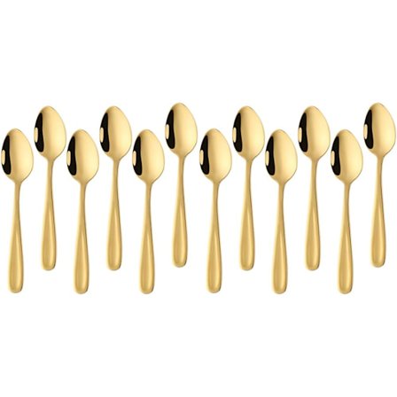 Teskei 12 stk. kaffeskjeer i rustfritt stål 13,5 cm små skjeer espressoskje dessertskje mini teskjeer metallkrus skje
