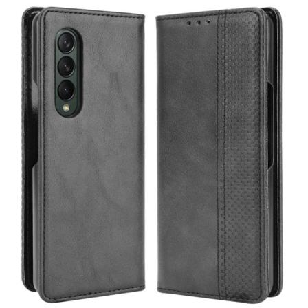 Samsung Galaxy Z Fold4 5g Retro Texture Fodral - Svart Svart