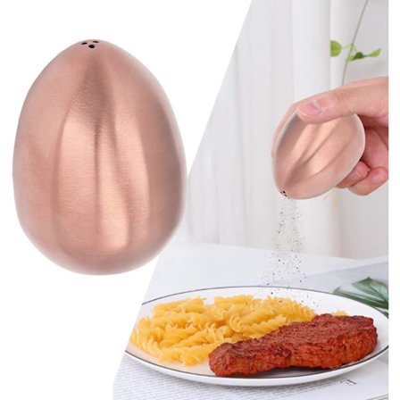 Kopparsalt- och pepparkvarnar, äggformade salt- och pepparkvarnar, äggkrydda