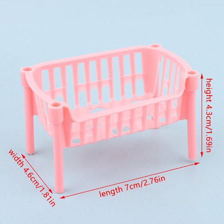 1/12 Dukkehus Mini Oppbevaringskurver Dukkehus stablebar kurv