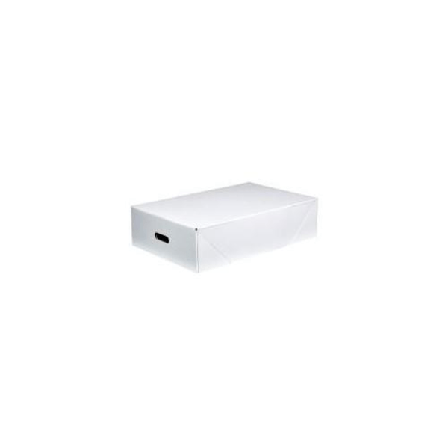 Papkasse Låg 585x385x170 Mm Med Håndtag Massiv Pap Hvid/brun...