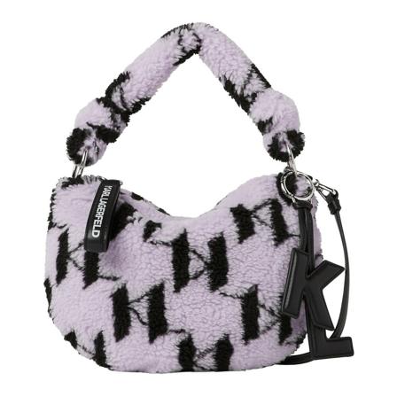 Karl Lagerfeld, Shoulder bag Knotted Small Faux Sherling Fioletowy, Kobieta, Rozmiar: ONE Size
