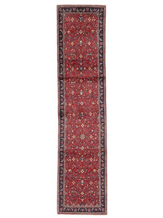 Sarough Fine Vloerkleed 75X316 Tapijtloper Donkerrood/Zwart Wol, Perzië/Iran