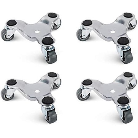 4-pack 15 cm Stål Tri-Dolly Set för att Flytta Möbler och Apparater 100 kg Belastningskapacitet