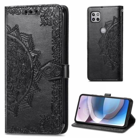 Mandala Motorola One 5G Ace læderetui - Sort Black