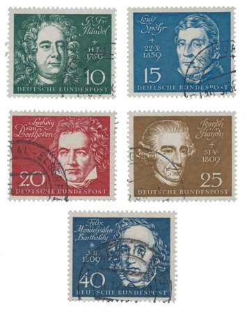 Tyskland 1959 - MICHEL 315-319 / AFA 1279-1283 - Stemplet