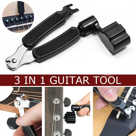 Gitarverktøy Peg Strengvikler Pinnuttrekker Strengkuttersett