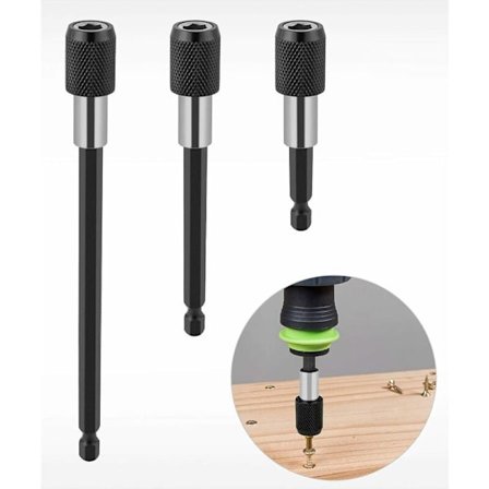 3-delad snabbväxlande bitshållare, magnetisk borrförlängning, 1/4, nyckelhållare, borrhuvudadapter, sexkantskaftsats för borr, skruvmejsel, bits och 