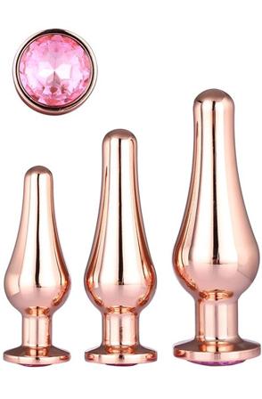 Dream Toys Gleaming Love Pleasure Set Rose Gold Analpluggar paket - Blushme.se