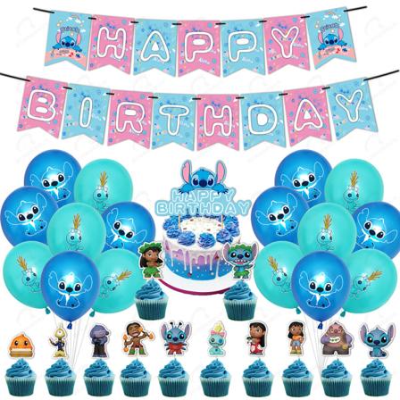 1 kpl Lilo Stitch syntymäpäiväkoristeet Banner-ilmapallot Kakku