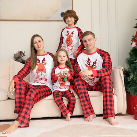 Barn Vuxen Familj Matchande julpyjamas Elf Nightwear