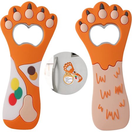 Flaskeåpner, 2-pakning ølflaskeåpner kjøleskap magnetisk katt