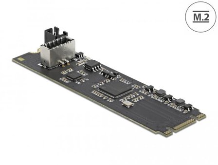 Delock Converter M.2 Key B+M male to 1 x internal USB 3.2 Gen 2 key A 20 pin female - grensesnittsadapter - M.2 Card - PCIe, USB 3.2 (Gen 2)