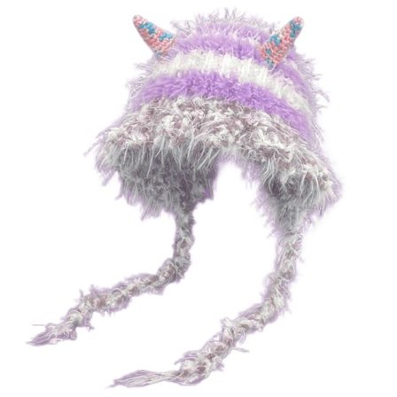 Dejlig strikket hue med horn, blød plysmonsterhue, komfortabel hue til koldt vejr til vintervarme og ørebeskyttelse