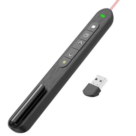 Wireless Presenter Rød Laser Page Turning Pen 2.4G RF Volum Fjernkontroll PPT Presentation USB PowerPoint Pointer