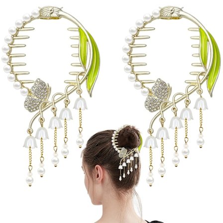 2 kappaletta Poninhäntä Solki Hiustappi Perhonen Timanttikivi Hiussoljet Solki Helmi Tupsu Riippuva Hiustarvikkeet Naisille Tytöille Paksu ja Ohut 