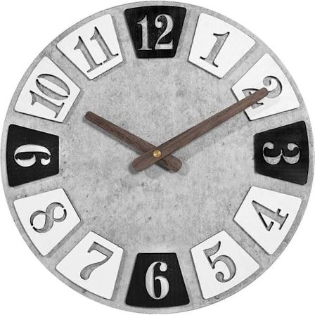 30 cm väggklocka, vardagsrum, dubbellagers kreativ klocka, enkel modern grå ihålig digital väggklocka - Grå