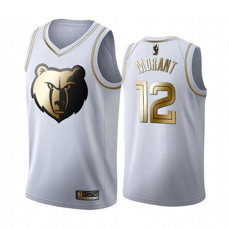 Ja Morant #12 Basketball Jersey Grizzlies 12 Platinum Edition Jersey Voksen Sportsuniform