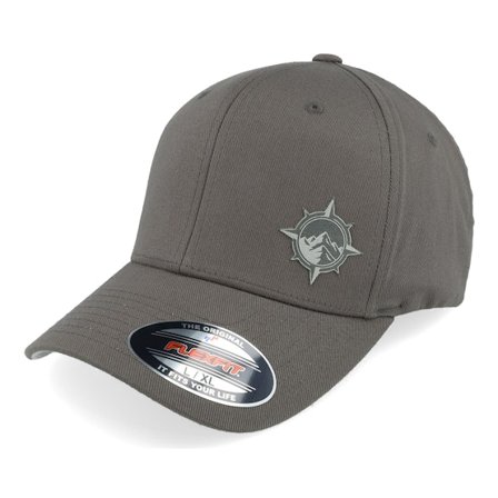 Wild Spirit - Windrose Mountain Grey Patch Dark Grey Flexfit Flexfit Grey Cap - @ Hatstore