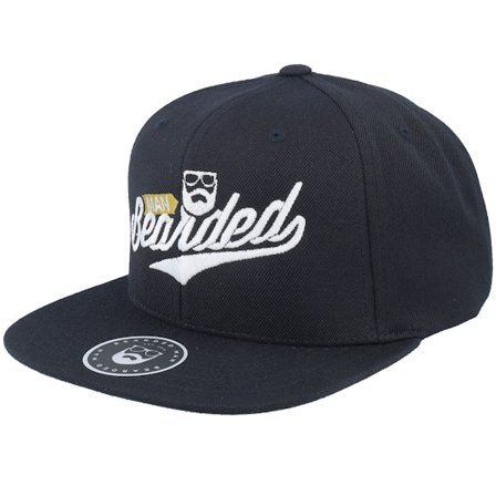 Bearded Man - Black - snapback - Cap - Bearded Script Black Snapback - Hatstore